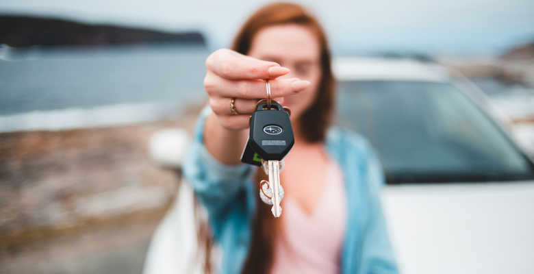 Woman with keys